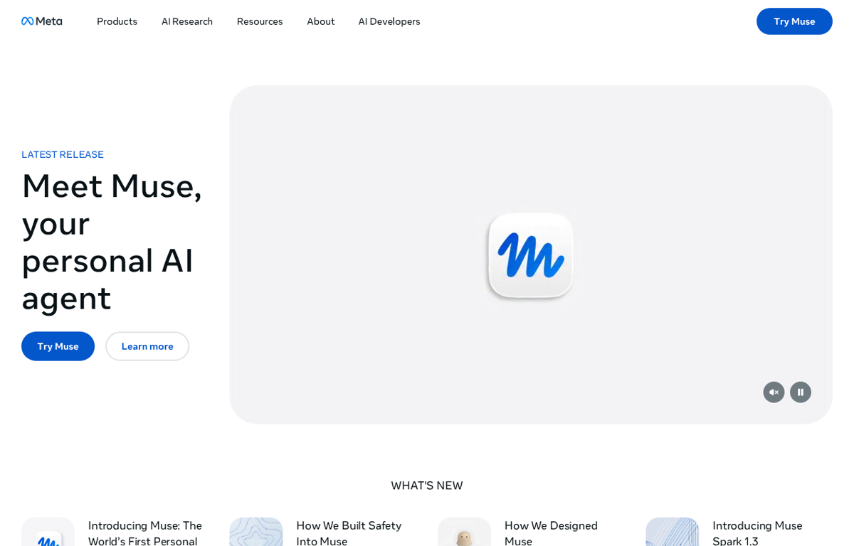 Meta's own Muse page