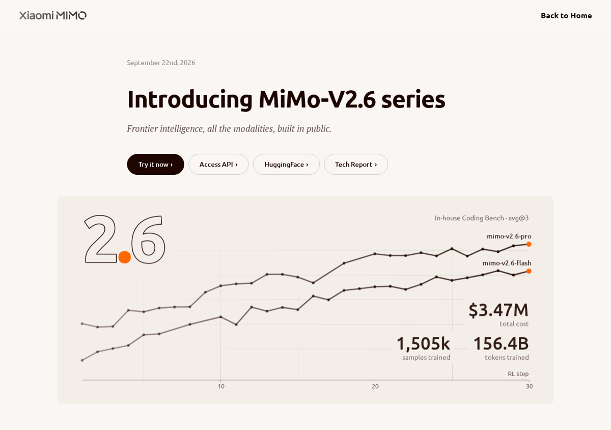 Xiaomi's own MiMo page