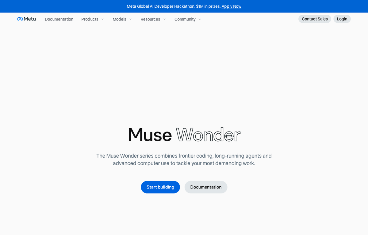 Meta's own Muse Wonder model page