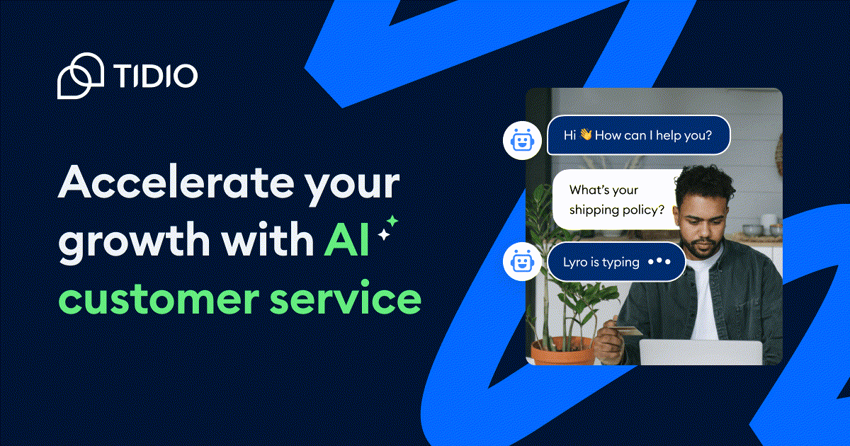 Tidio's own preview image showing its AI customer service platform